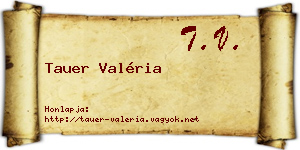 Tauer Valéria névjegykártya